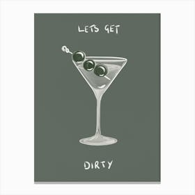 ‘Lets Get Dirty’ In Grey Canvas Print
