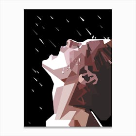 woman & Rain WPAP Canvas Print