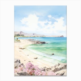 A Sketch Of Elafonisi Beach, Crete Greece 1 Canvas Print