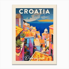 Dubrovnik Croatia 7 Fauvist Painting  Travel Poster Canvas Print