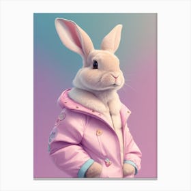 Rabbit Wearing Jacket Canvas Print