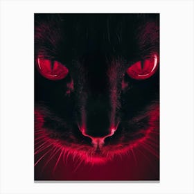 Cat With Red Eyes 3 Canvas Print