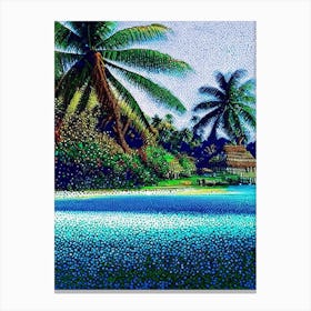 Siargao Island Philippines Pointillism Style Tropical Destination Canvas Print