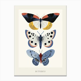 Colourful Insect Illustration Butterfly 10 Poster Canvas Print