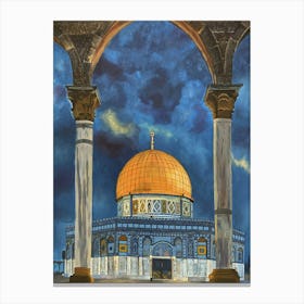 jerusalem watercolor van gogh wall art Canvas Print