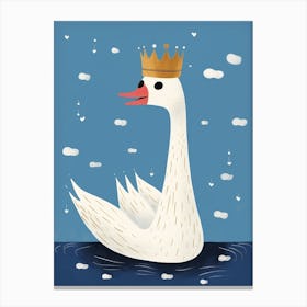 Little Swan 1 Wearing A Crown Canvas Print