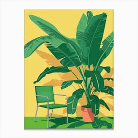Banana Plant And Chair Canvas Print