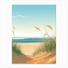 Baltic Sea And North Sea, Minimalist Ocean and Beach Retro Landscape Travel Poster Set #7 Canvas Print