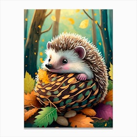Hedgehog In The Forest Canvas Print