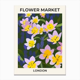 Flower Market London Botanical Canvas Print