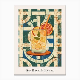 Sip Back & Relax Poster Canvas Print