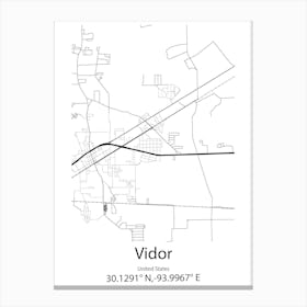 Vidor,United States Minimalist Map Toile