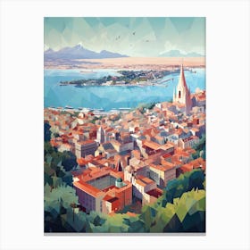 Nice, France, Geometric Illustration 3 Canvas Print