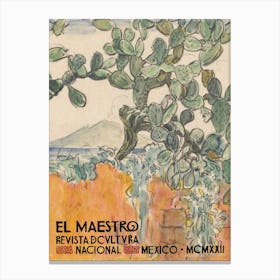 Mexican El Maestro Cacti Wall Canvas Print