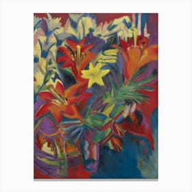 Lilies In A Vase Canvas Print