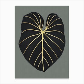 Black and gold leaves 7 Canvas Print