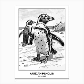 Penguin Exploring Poster 2 Canvas Print