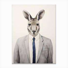 Kangaroo In Suit Canvas Print