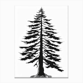 Sequoia Tree Simple Geometric Nature Stencil 1 Canvas Print