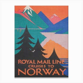 Royal Mail Line Cruises To Norway Vintage Travel Poster Canvas Print