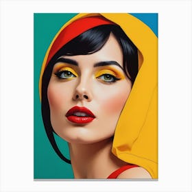Woman Portrait In The Style Of Pop Art (21) Canvas Print