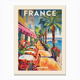 Cannes France 7 Fauvist Painting  Travel Poster Canvas Print