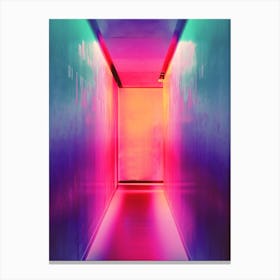 Neon Hallway - Neon Stock Videos & Royalty-Free Footage Canvas Print