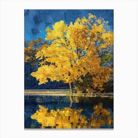 Autumn Tree By The Lake 5 Canvas Print