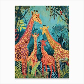 Geometric Pattern Of Giraffes 1 Canvas Print