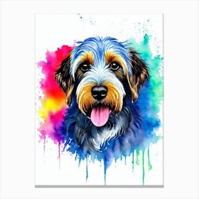 Wirehaired Pointing Griffon Rainbow Oil Painting dog Canvas Print