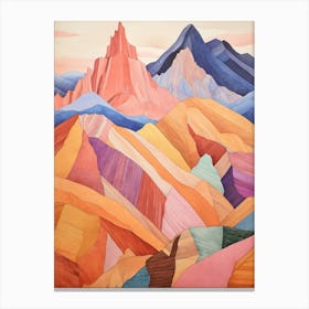 Cerro Merce Peru 2 Colourful Mountain Illustration Canvas Print