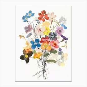 Forget Me Not 5 Collage Flower Bouquet Canvas Print