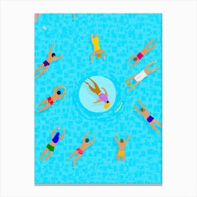 Swimmers Dance Pool  Canvas Print