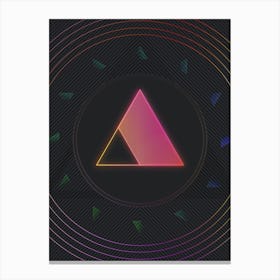 Neon Geometric Glyph in Pink and Yellow Circle Array on Black n.0132 Canvas Print