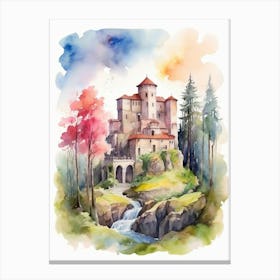 Watercolor Castle Canvas Print