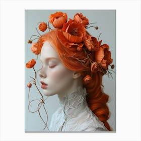 Portrait Of An Orange Haired Girl Canvas Print