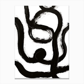 Complicated Black Abstract Canvas Print
