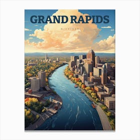 Grand Rapid Michigan Cityscape Canvas Print