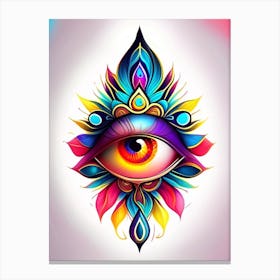 The Ajna Chakra, Symbol, Third Eye Tattoo 4 Canvas Print