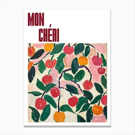 Mon Cheri Poster Summer Cherries Painting Matisse Style 7 Canvas Print