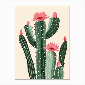 Christmas Cactus Plant Minimalist Illustration 3 Canvas Print