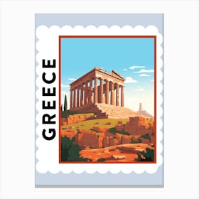 Greece 5 Travel Stamp Poster Canvas Print