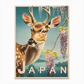 Nara Deer Japan Vintage Travel Poster Canvas Print