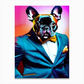 French Bulldog In A Suit Canvas Print