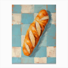 Baguette Blue Checkerboard 3 Canvas Print