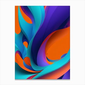 Abstract Colorful Waves Vertical Composition 79 Canvas Print