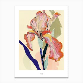 Colourful Flower Illustration Poster Iris 7 Canvas Print