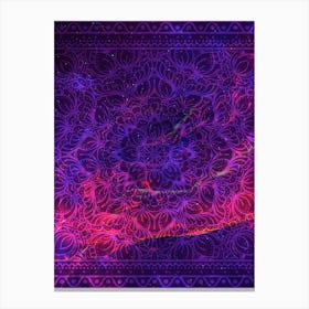 Cosmic mandala #10 - space neon poster Canvas Print
