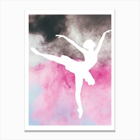 Ballerina Silhouette Watercolour Canvas Print