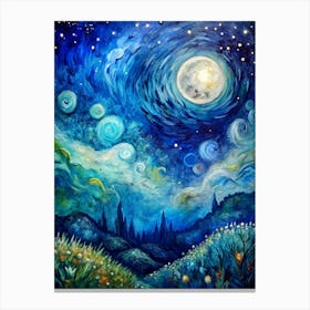 The Night and Moonlight 1 Canvas Print